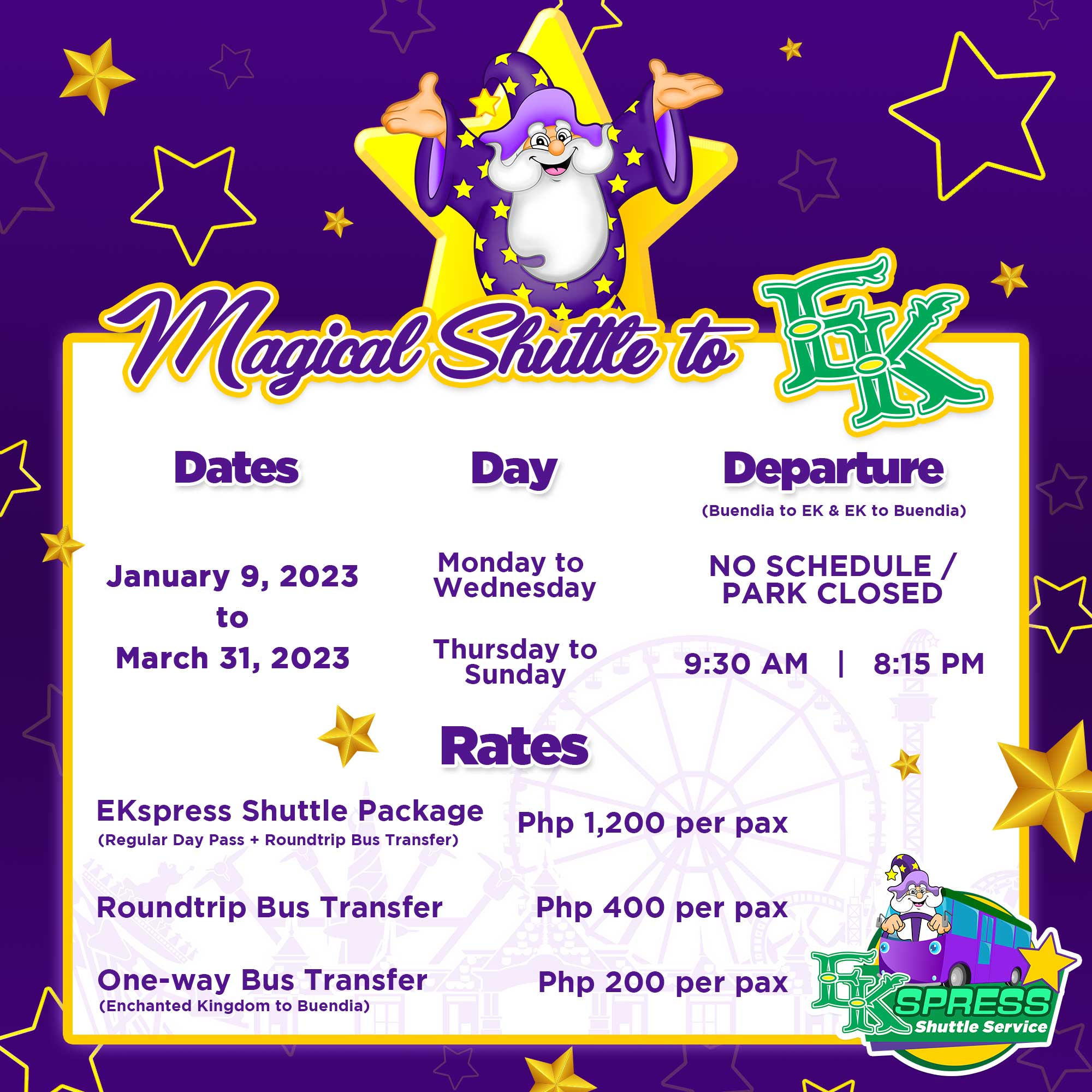 Magical Shuttle to EK Enchanted Kingdom